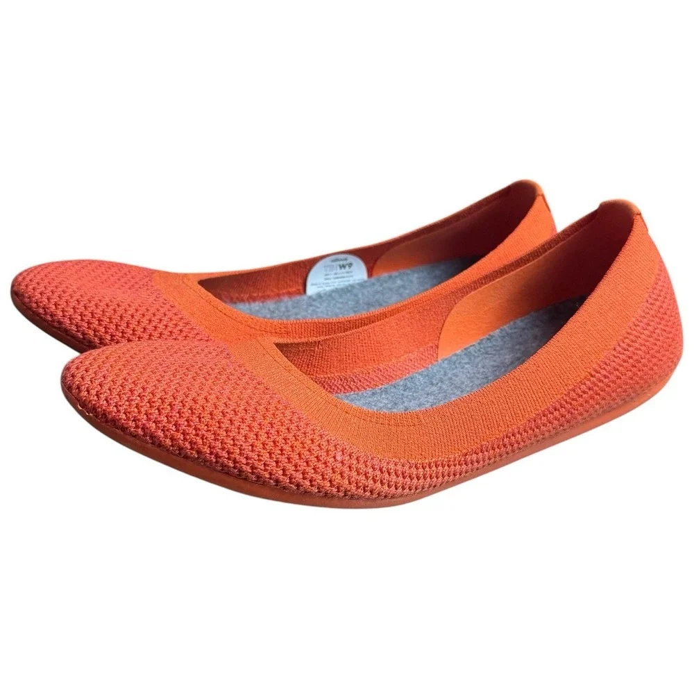 Allbirds Tree Breezers‎ Knit Ballet Flats Color Buoyant Orange 9 Career Preppy